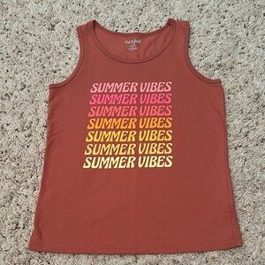 Cat & Jack Rust Tank Top with Colorful Text